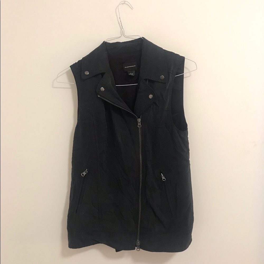Club Monaco charcoal biker style vest